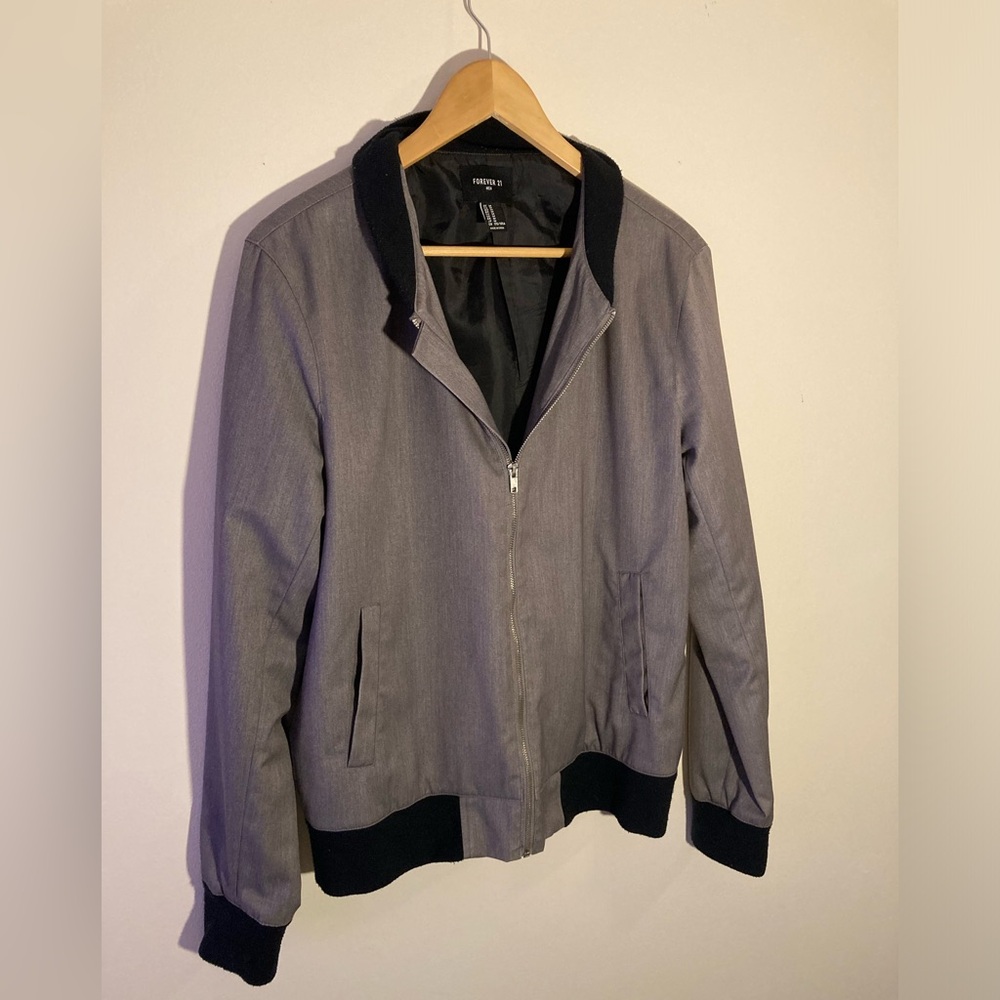 Men’s Gray Forever 21 Zip-up Jacket - Picture 3 of 8